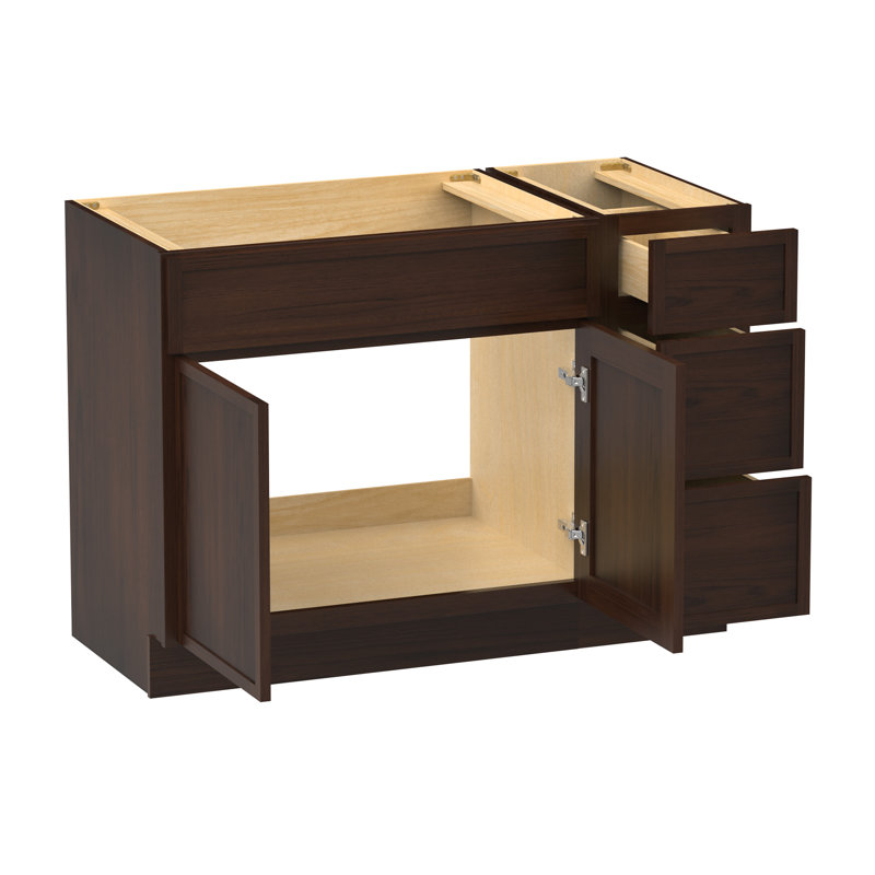 Base de meuble-lavabo simple 42 po seulement, Brun