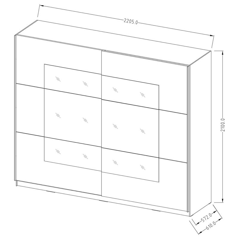 Camani 2 Door Manufactured Wood Wardrobe