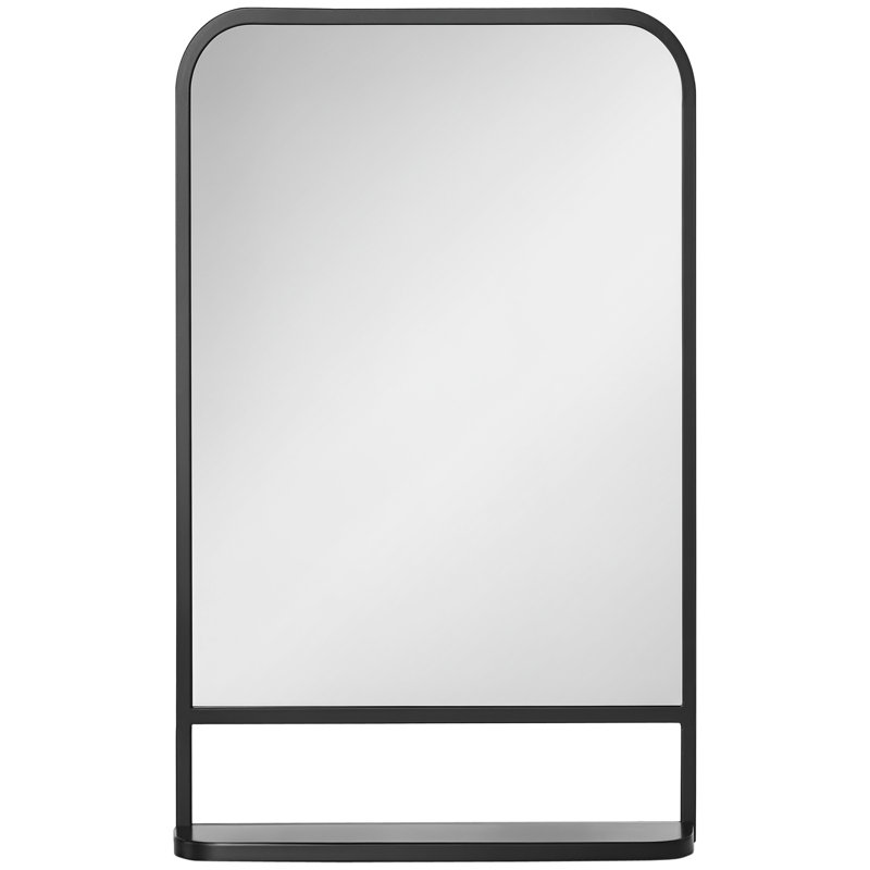 Kornelia Metal Rectangle Mirror with Shelves