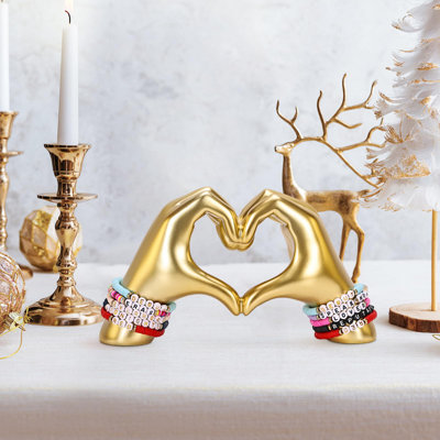 Heart Heart Sculpture, Gold