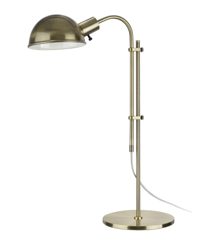 Adjustable Satin Nickel Outdoor Metal Desk Lamp, 27" High