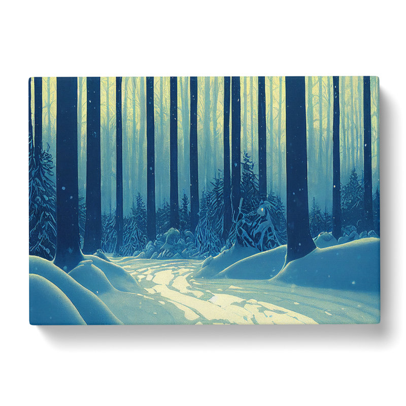 Thrilling Winter Forest - Wrapped Canvas, 35cm H x 50cm W x 3cm D