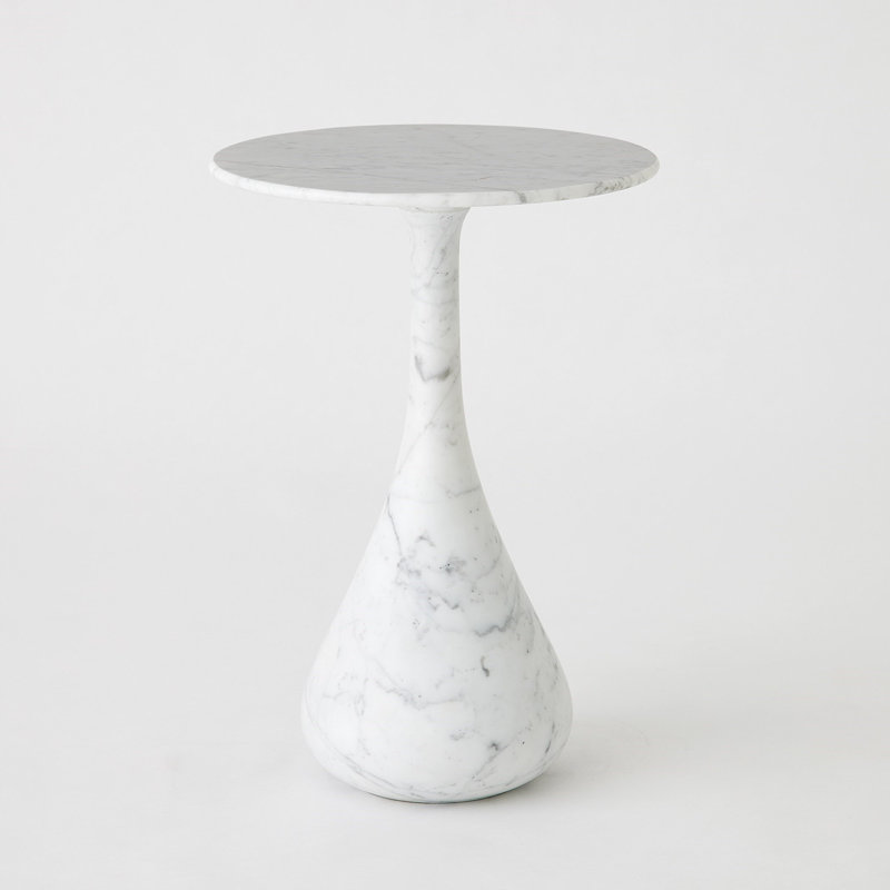 Marble Top End Table, 21" H x 14.75" W x 14.75" D