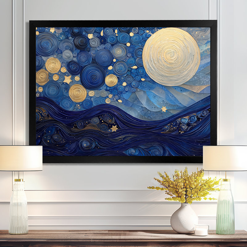 Décoration murale Starry Sky, Reproduction encadrée d'une seule photo sans pass, Noir, H 12 po x l 20 po