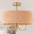 Stephane 3 - Light 17.71'' Shaded Drum Semi Flush Mount with Fabric Accents
