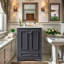 Meuble-lavabo de 24 po avec lavabo en céramique, structure en bois massif et armoire en bois massif, armoire de rangement moderne avec tablettes réglables-268038105
