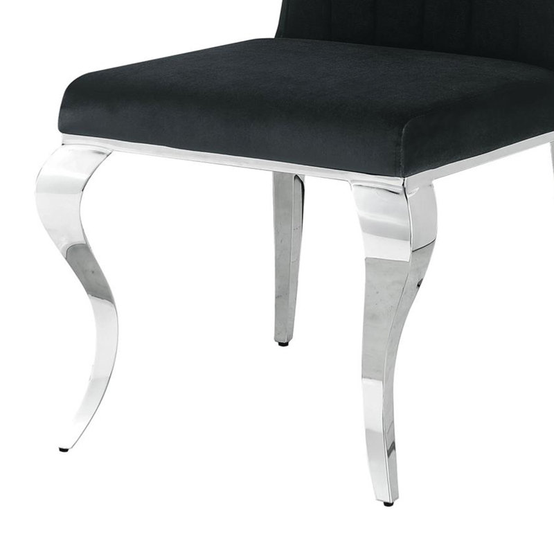 Chaise d'appoint rembourrée en velours Javery, Noir