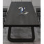 Table de salle à manger rectangulaire noire avec pattes en métal en forme de U-133963669