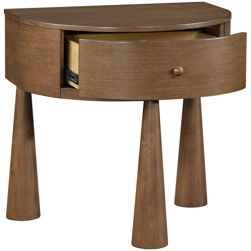 Table de chevet en placage d'acacia et bois massif Oasis, Brun