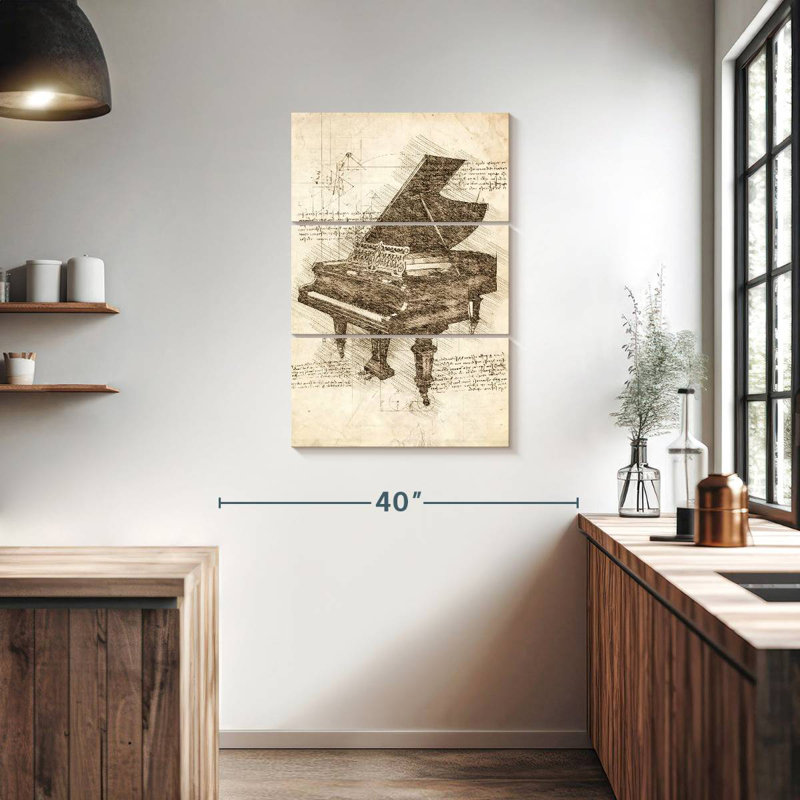 Old Grand Piano, 38" H x 24" W