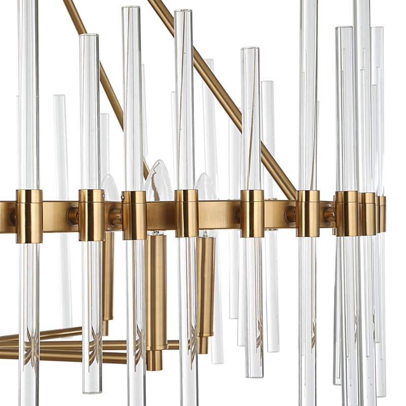 8 - Light Glass/Steel Chandelier