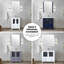 42 po Yardley Meuble-lavabo simple gris foncé W avec armoire latérale, comptoir en céramique blanche, robinet, fermeture en douceur, une armoire intérieure et cinq tiroirs de rangement, surface de teinture, trou en acier inoxydable-121074407