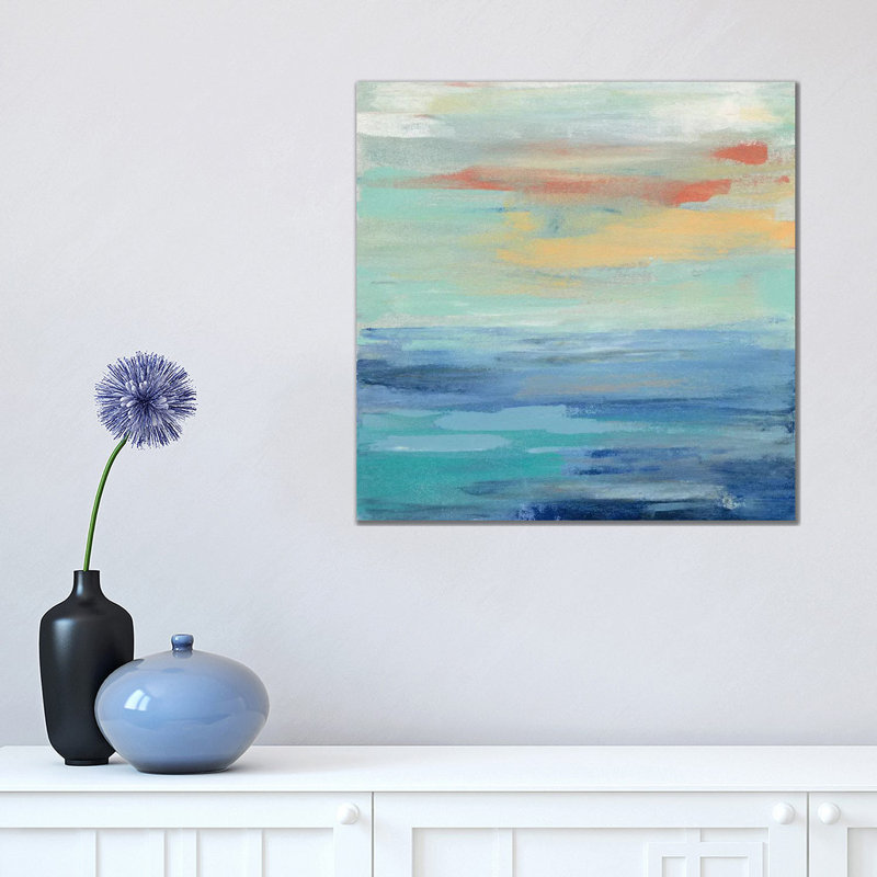 Sunset Beach II by Silvia Vassileva - Wrapped Canvas Painting, 45.72 cm H x 45.72 cm W x 3.175 cm D