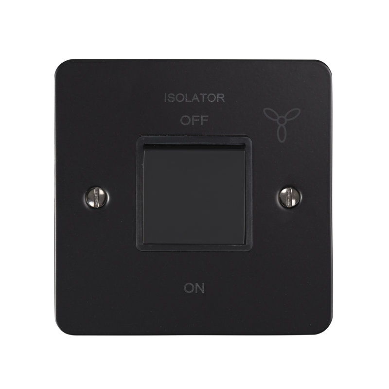 Fan Isolator Black Trim Wall Mounted Light Switch