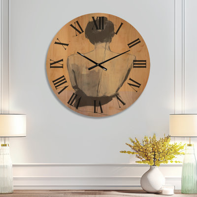 Horloge murale minimaliste silencieuse en bois Turned Away - Sans tic-tac