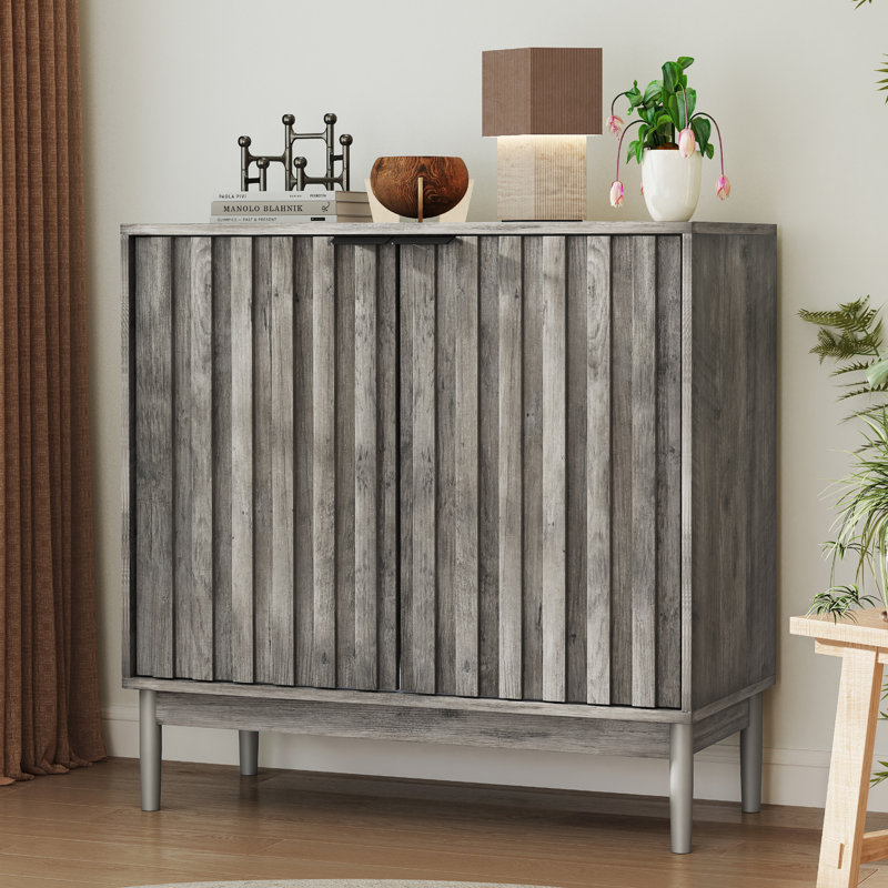 Grazyna Fluted 2-Door Sideboard, Gray