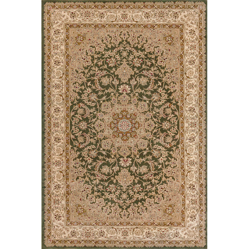 Tapis oriental vert Willett, Rectangle 5 pi 3 po x 7 pi 7 po