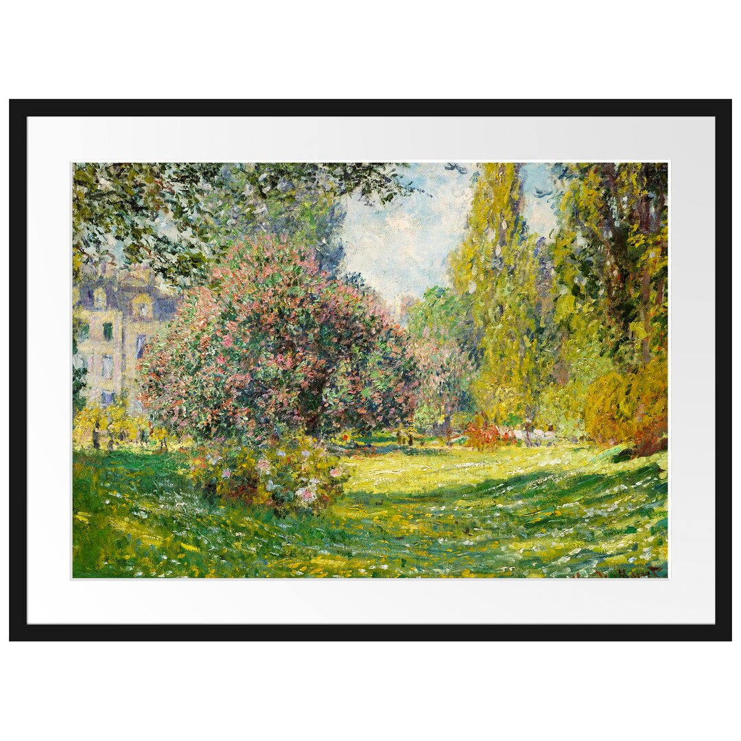 Gerahmter Kunstdruck Landscape at Monceau Park von Claude Monet