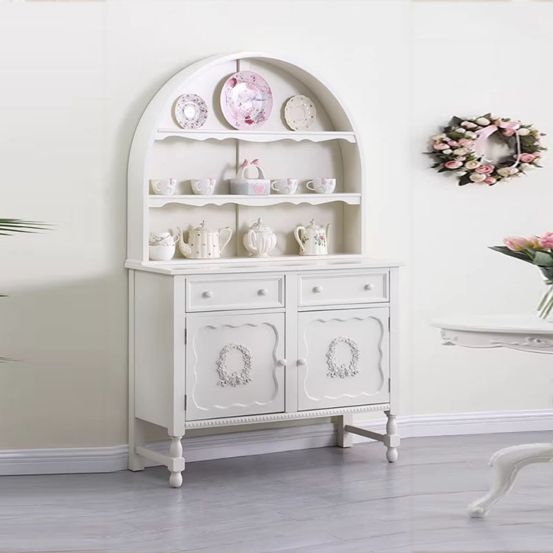 Vitrine de style crème de luxe French Light, Ivoire blanc
