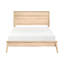 Grand lit au fini chêne naturel, style classique avec attrait moderne Mid-Century pour lit de chambre à coucher -