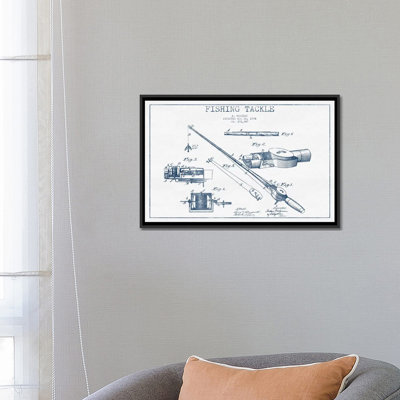 A. Wakeman Fishing Tackle Patent Sketch (Ink) by Aged Pixel - Gallery-Wrapped Canvas Giclée