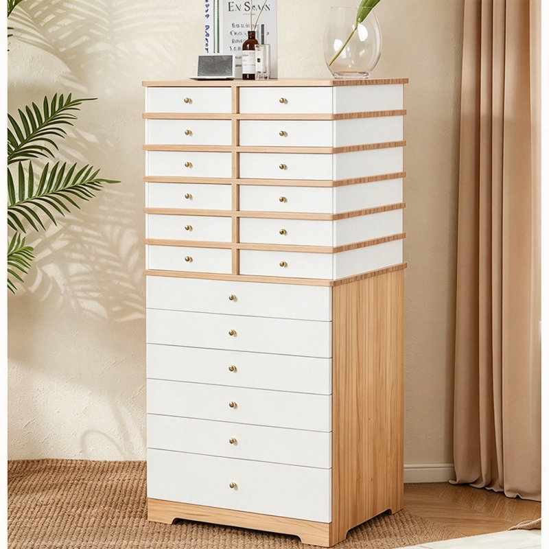 Grande commode moderne en bois massif de style scandinave moderne avec tiroirs multiples