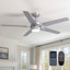 Ventilateur de plafond 52 po à DEL à intensité variable moderne avec moteur CC réversible et télécommande-804887626-804887631-804887630