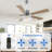 52" Modern Large Ceiling Fan with Light Kit and Remote 6-speed Reversible Motor with Glass Shade-1636376173