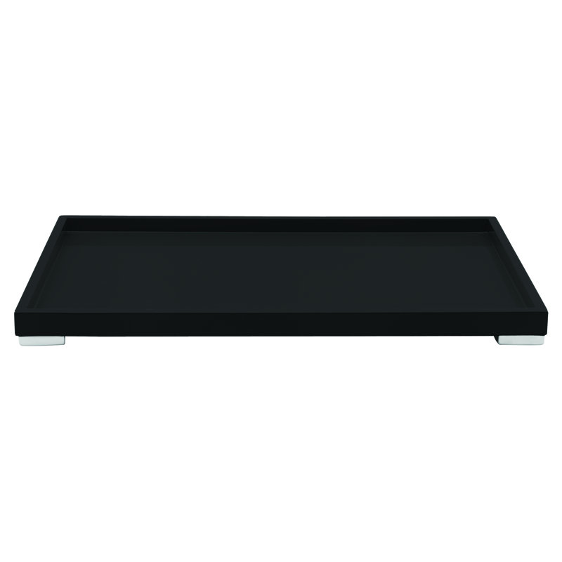 Tre Rectangular Tray 19.69" - 1 Piece - White, Black, 1.38" H x 19.69" L x 12.6" W