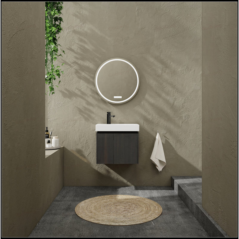 Ensemble de meuble-lavabo mural 24 po, Gris foncé