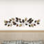 Décoration murale longue feuille de métal bronze texturé avec plusieurs abat-jours
