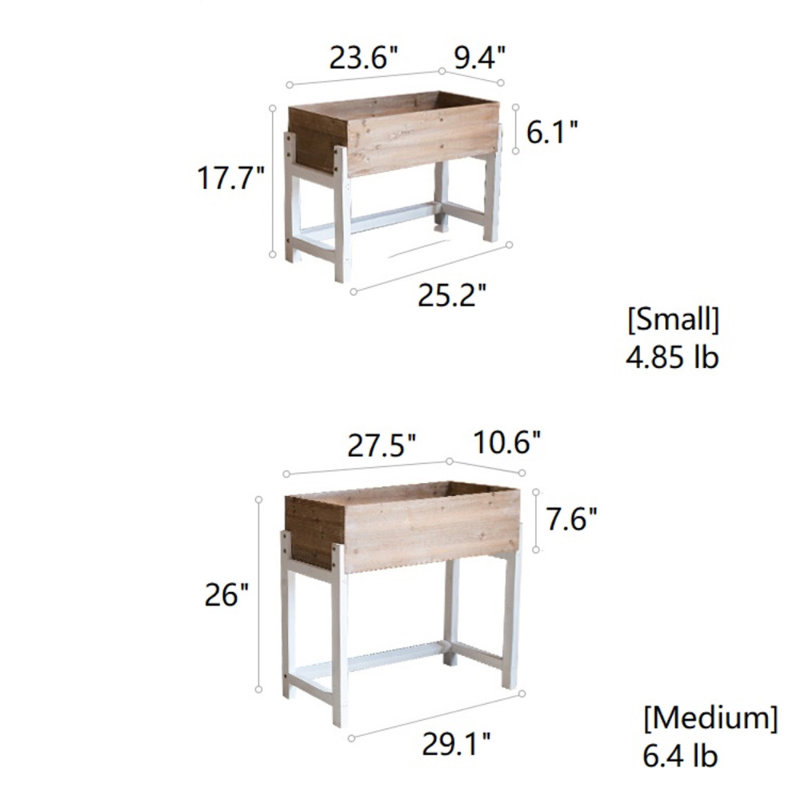 Eira Wood Elevated Planter, 35.8" H x 33.1" W x 11.8" D