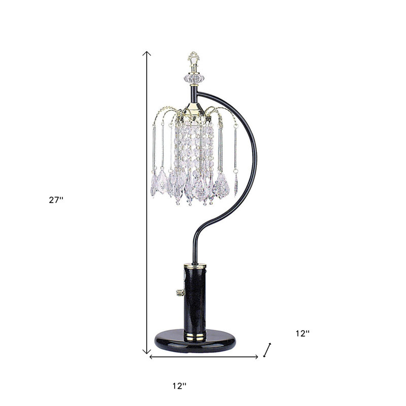 Lampe de table lustre 27 po, Noir et or