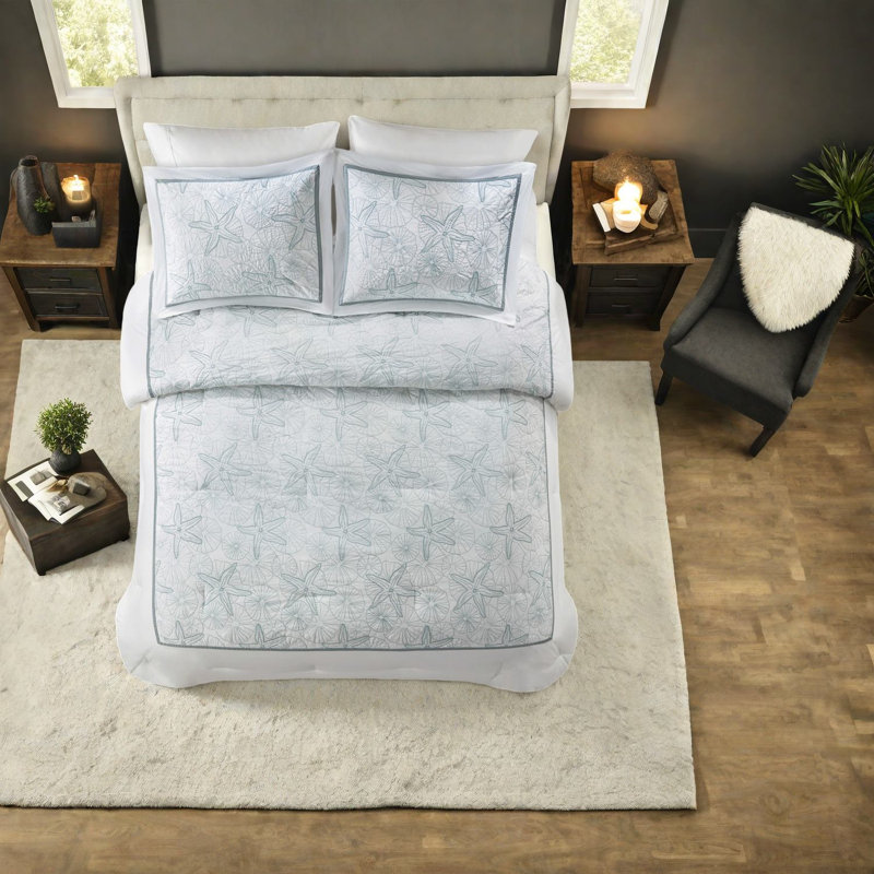Ensemble de literie 100% coton Coastal Comfort, très grand blanc, hypoallergénique et très grand