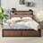 Wooden Platform Bed Frame with Multiple Drawer Storage Function