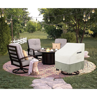 Outdoor Swivel Lounge Chair Cover 2 Pack,100% Waterproof Heavy Duty Outdoor Chair Covers,(33 W X 35 D X 38.5 H Inches) Patio Furniture Cover For Swivel Patio Chair,White&Grayish Green