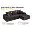 Canapé modulaire modulaire avec méridienne, canapé-lit en forme de L moderne avec assise profonde, canapé modulaire pour le salon, la chambre à coucher, le bureau, aucun assemblage requis-144043746