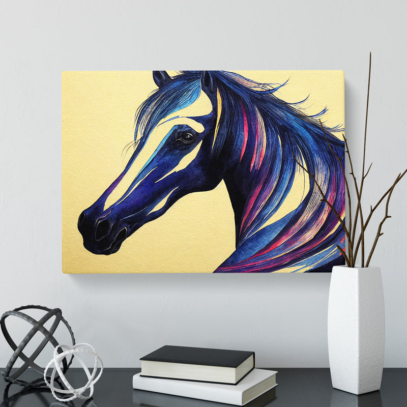 Watercolour Horse Vol.2 Abstract - Wrapped Canvas, 35cm H x 50cm W x 3cm D