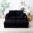Corduroy Fabric Loveseat with Ottomans and Two Pillows-281212848