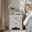 Table de chevet classique en bois 22 po x 16 po x 22,7 po - blanc