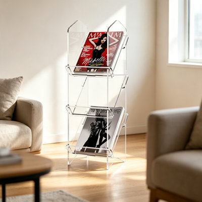 Acrylic Freestanding Magazine Rack