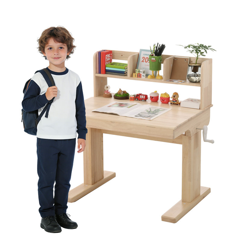 Solid Wood Study Desk With Storage