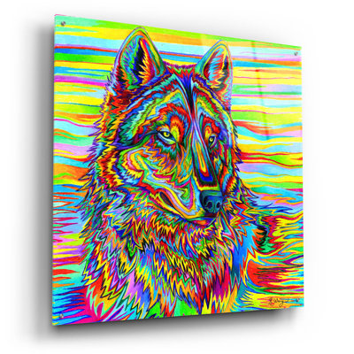 "Loup psychédélique" par Rebecca Wang Art