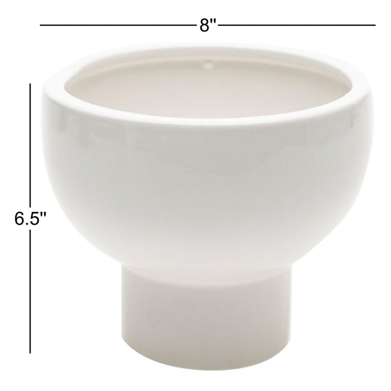 Vase de table en céramique Abie, H 6,5 po x l 8 po x P 8 po