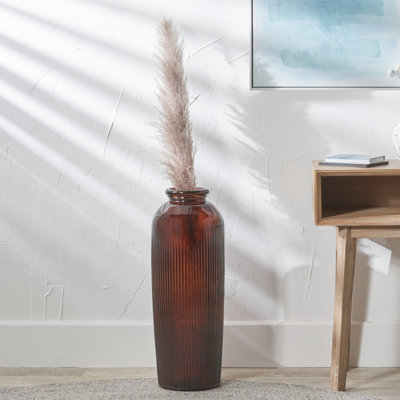 Recycled Glass Ribbed Vase Tall