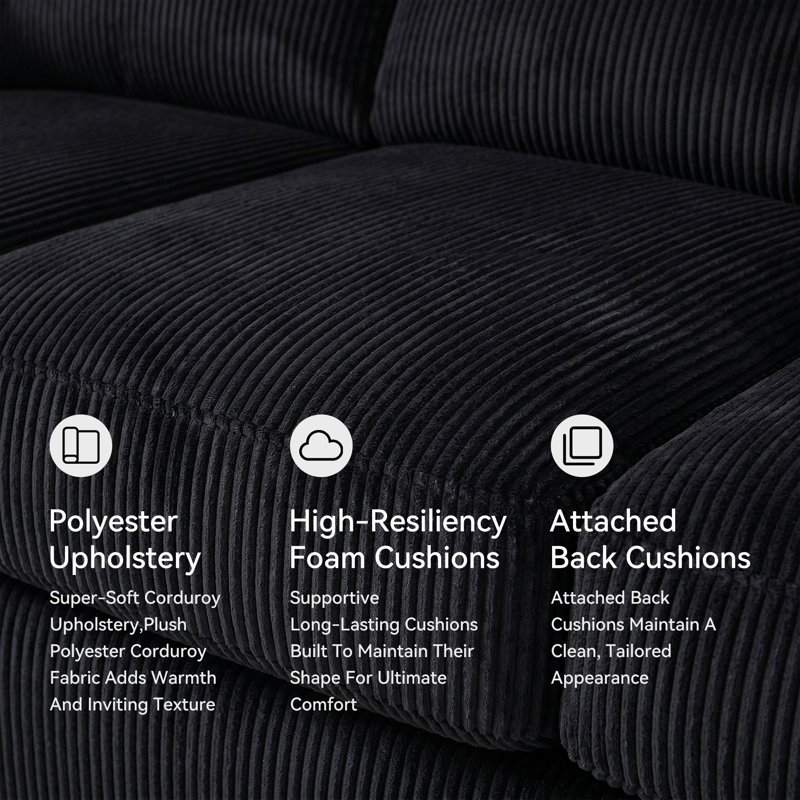 Canapé Castanon, Polyester noir