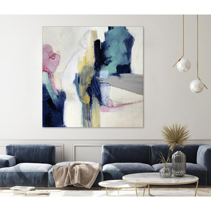 Giant Abstract Multicolor Canvas Art Print, 84 x 84 inches