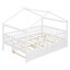 Lit double en bois avec lit gigogne simple, blanc-789874630-789874631