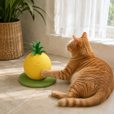 Boule à gratter en forme de fruit en sisal pour chat, jouet mignon pour les chats d'intérieur, balle d'activité durable
