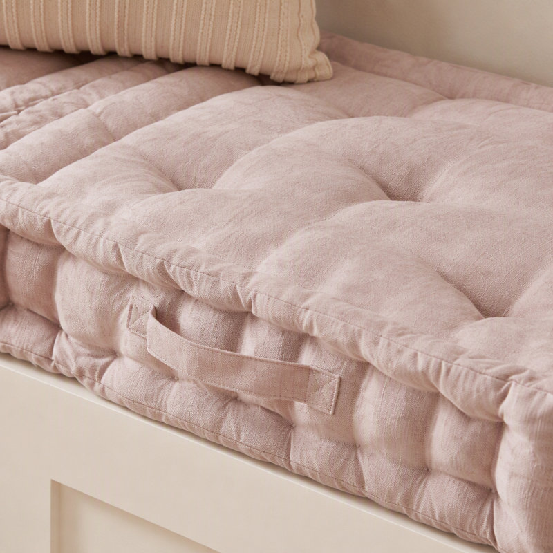 Poly Chenille Square Floor Pillow Cushion-24X24", Blush